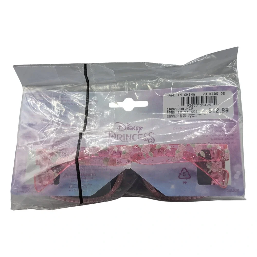 Disney Princess Girls Pink Rhinestone Sunglasses 2 Pack 100% UVA UVB Protection